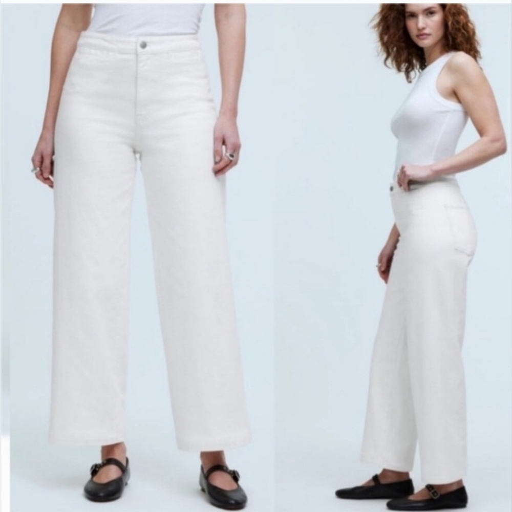 Madewell White Emmett Wide-Leg Pants Sz-29P